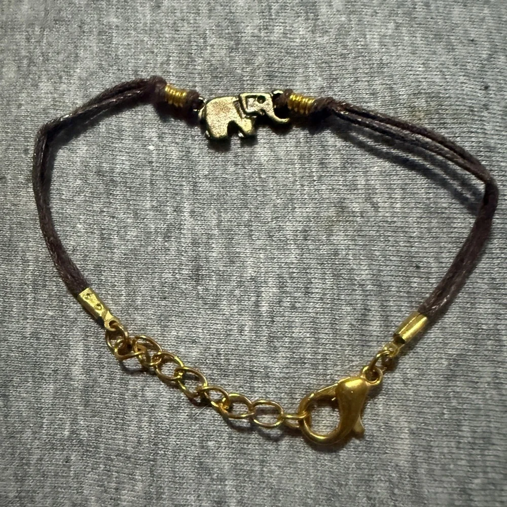 Elephant Charm Bracelet with Gold Accents